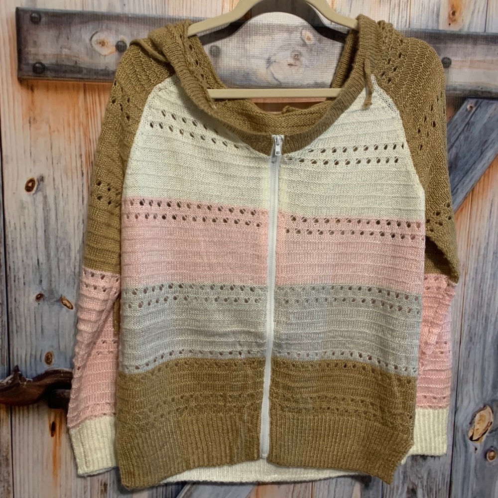 BRAND NEW zip up sweater! With hood.